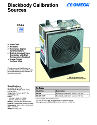 Thumbnail of document Data Sheet - BB-2A 66°C to 343°C Temperature Blackbody Calibrator
